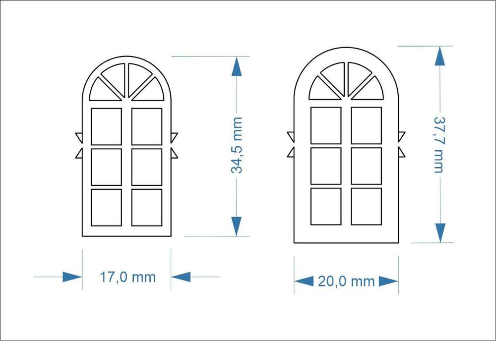 Die Modellbahnwerkstatt 6443 - H0 - Fenstersatz, weiß - Set 4